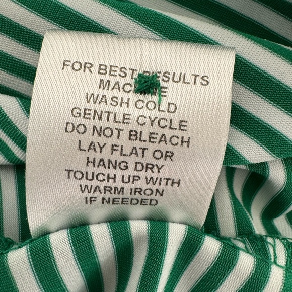 Byron Nelson DriWay Golf Shirt Green White Stripes Medium Performance Polo - Picture 7 of 12